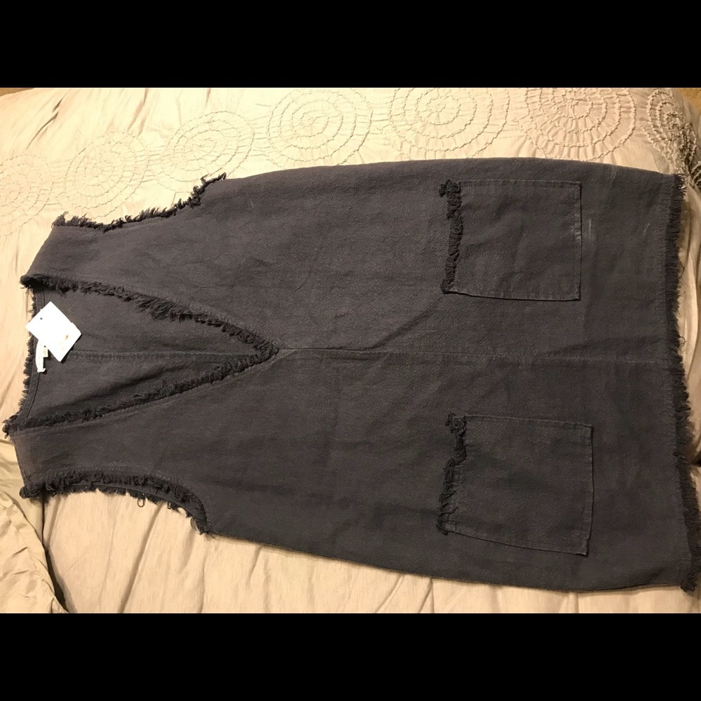 Charcoal v neck dress